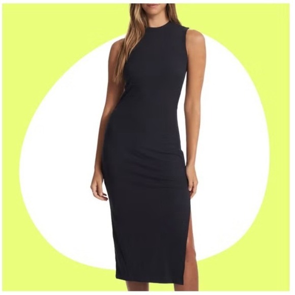 FLX Dresses & Skirts - FLX Black Affirmation High-Neck Sleeveless Midi Travel Leisure Dress NWT - XL